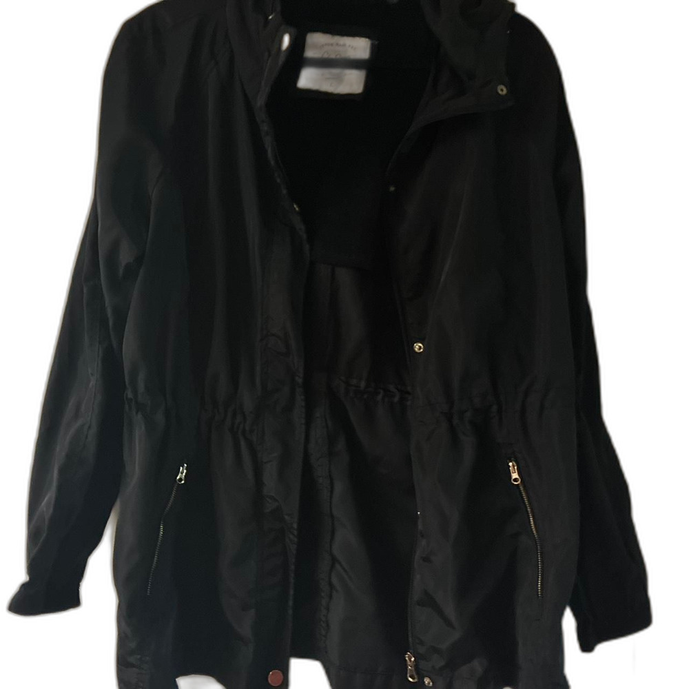 Ci Sono Black Hooded Utility Jacket
